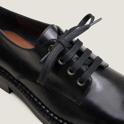 Lace-up derbies in black leather | divone