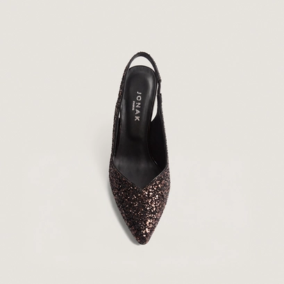Pointed-toe slingback pumps brown
