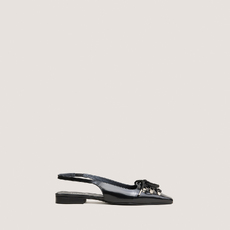 Lace-Up Slingback Ballet Flats black