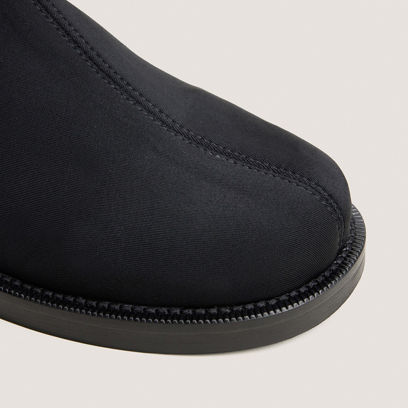 Round-Toe Boots in black textile stretch | DAMI