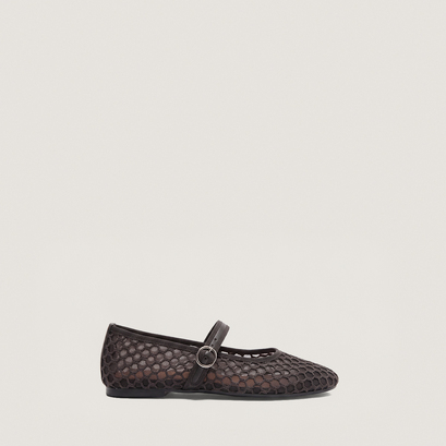 Ballet Flats with Straps brown