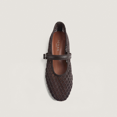 Ballet Flats with Straps brown