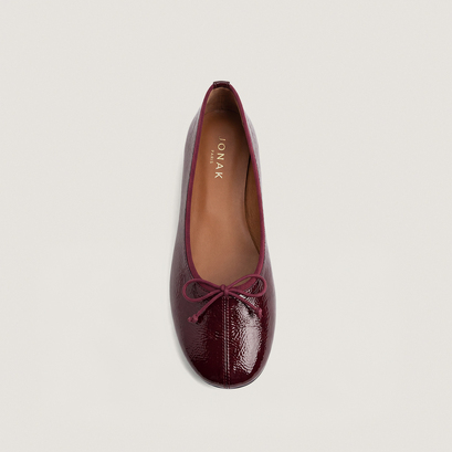 Lace-up ballet flats burgundy