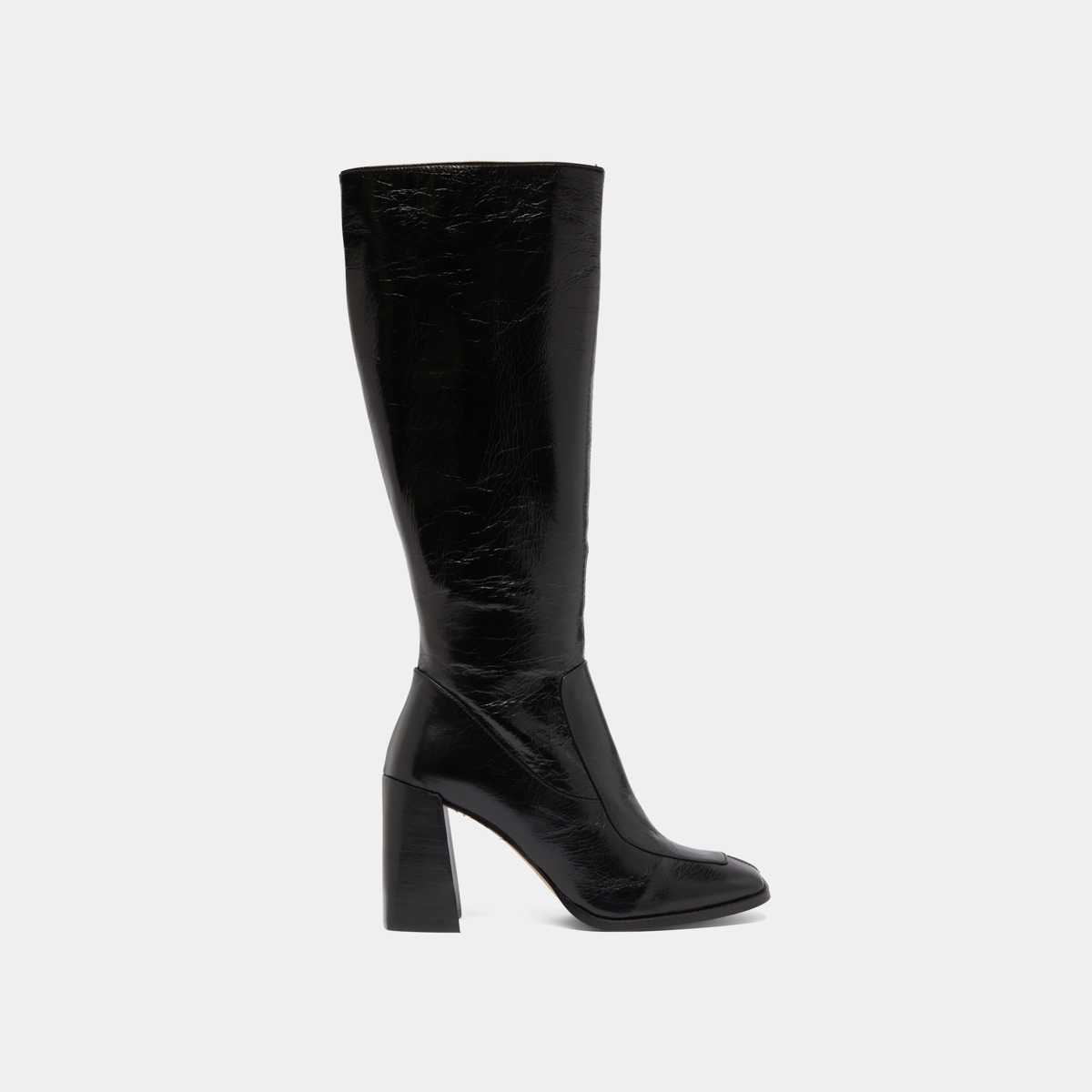 High boots in black leather calf size S | VAUBANE