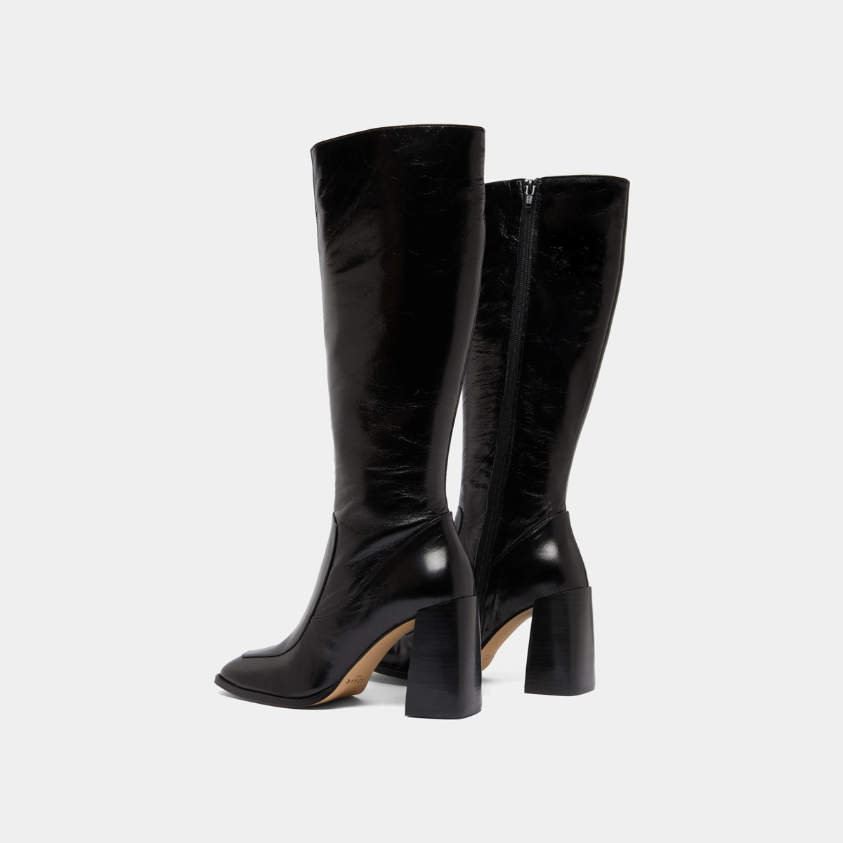 High boots in black leather calf size S | VAUBANE