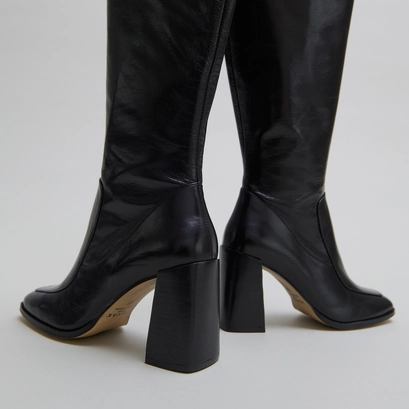 High boots in black leather | vaubane