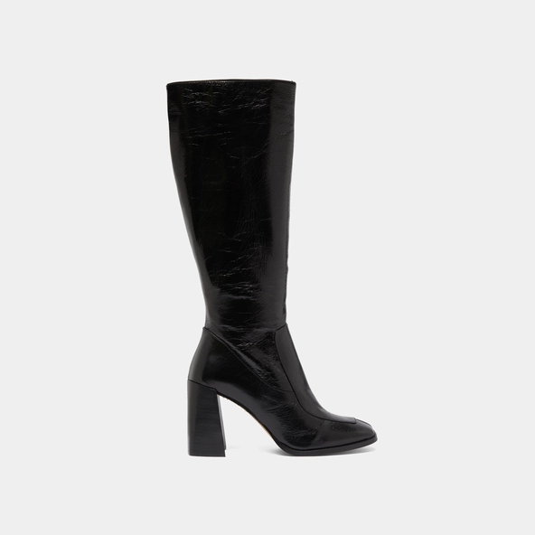 High boots in black leather calf size S | VAUBANE