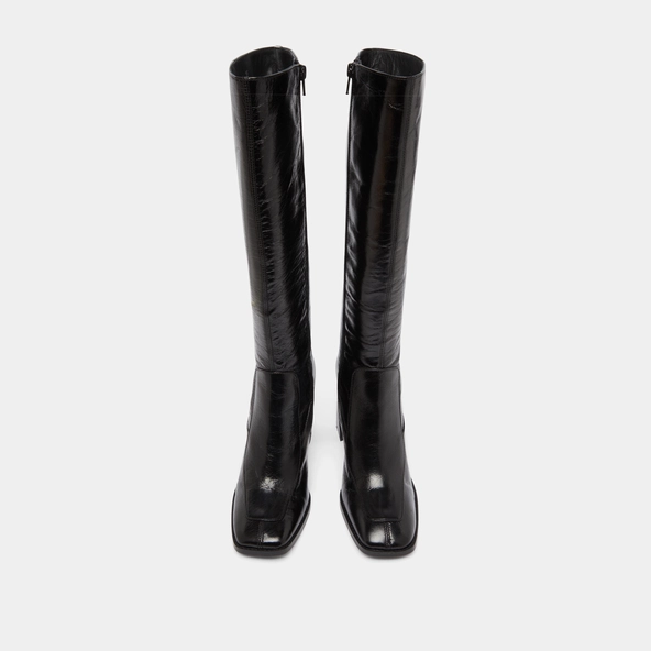 High boots in black leather calf size S | VAUBANE