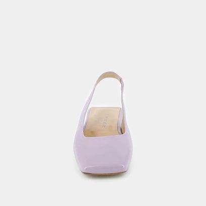 Ballerines slingback &agrave; bouts carr&eacute;s in lilas patent leather | ducino