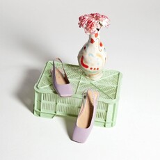 Ballerines Slingback &agrave; bouts carr&eacute;s lilac