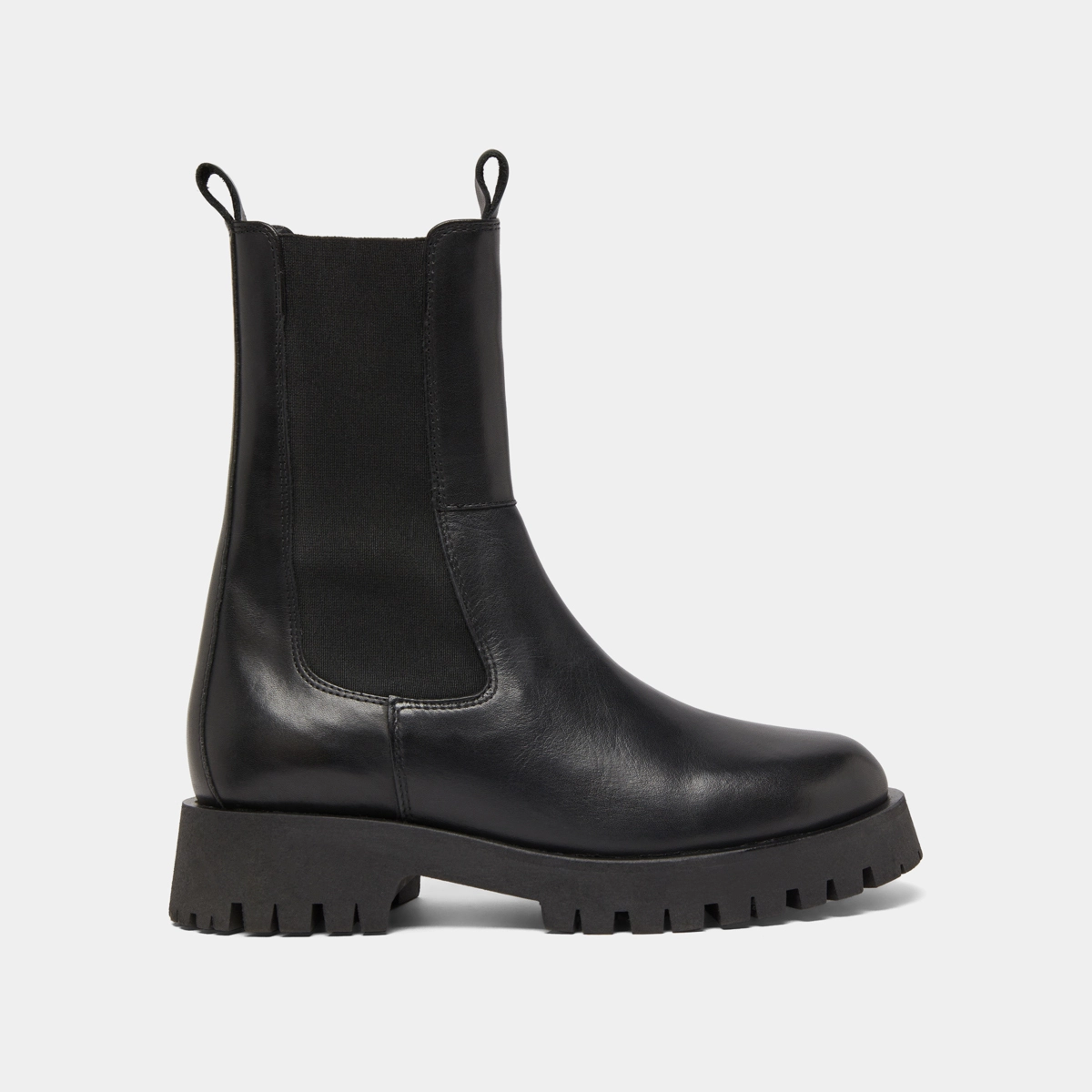 Platform boots in black leather | RIDLE