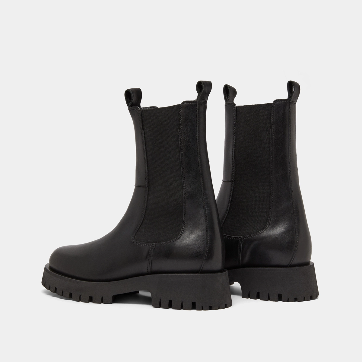Platform boots in black leather | RIDLE