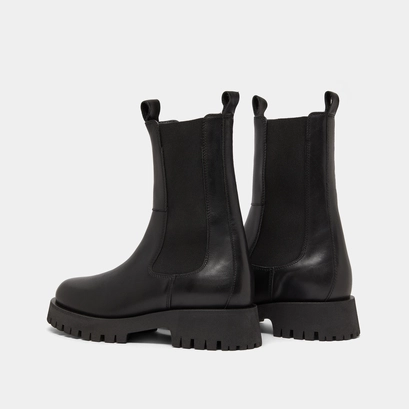 Platform boots in black leather | ridle