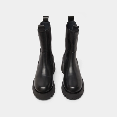 Platform boots in black leather | ridle