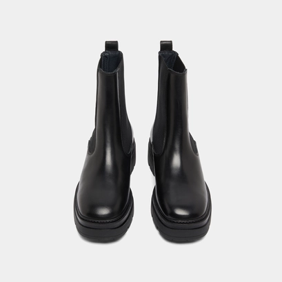 Boots &agrave; plateformes in black leather | picus