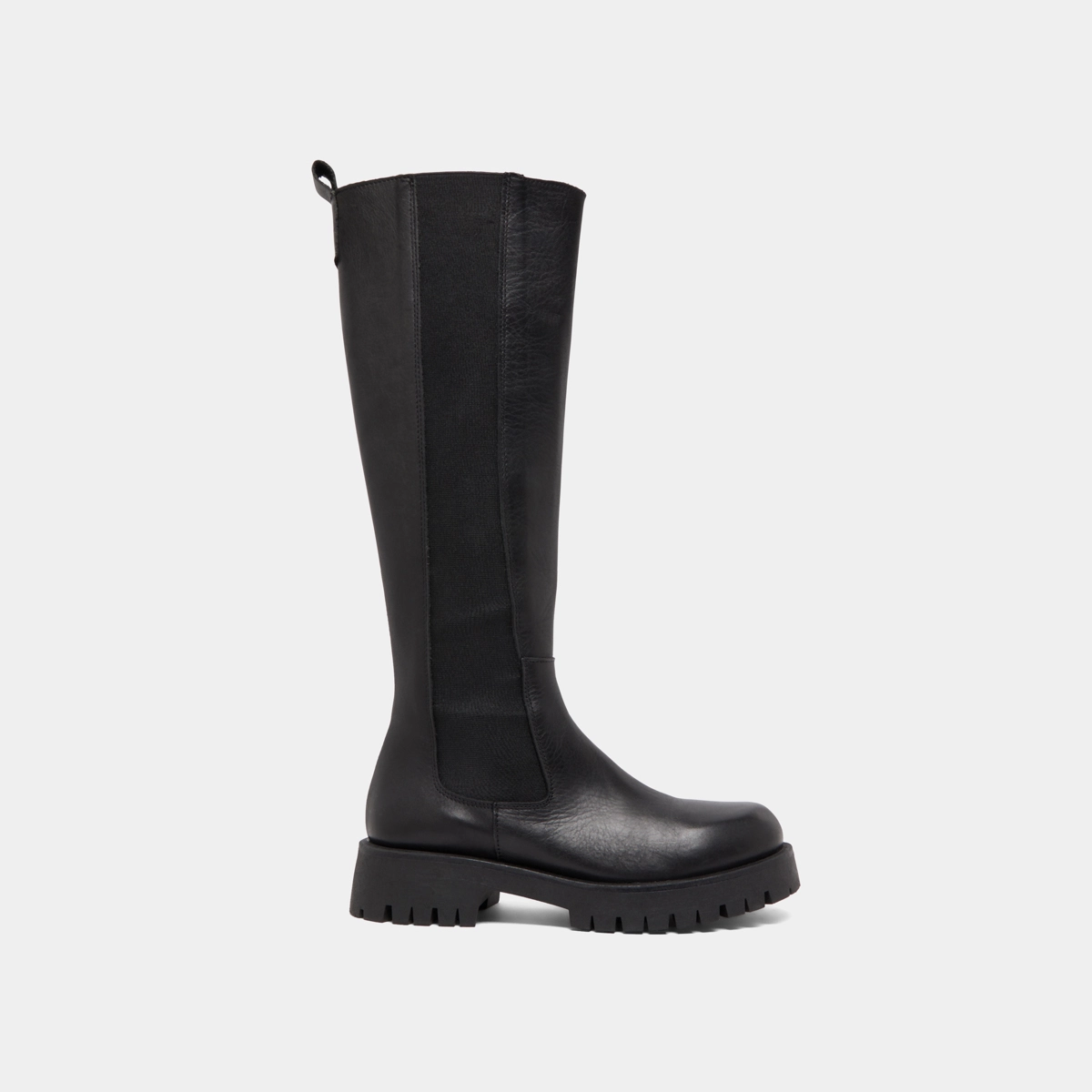 Bottes à plateformes in black leather | REBEL