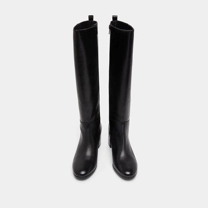 Bottes hautes &agrave; talons in black leather | armina