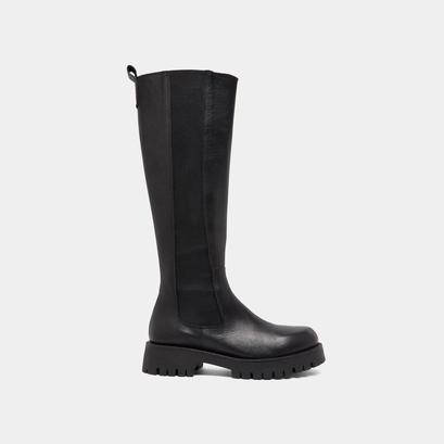 Bottes &agrave; plateformes in black leather | rebel