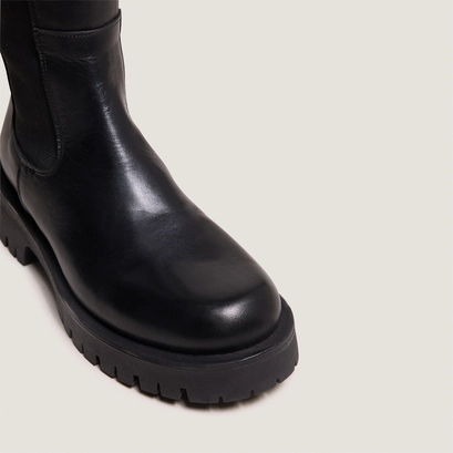 Bottes &agrave; plateformes in black leather | rebel