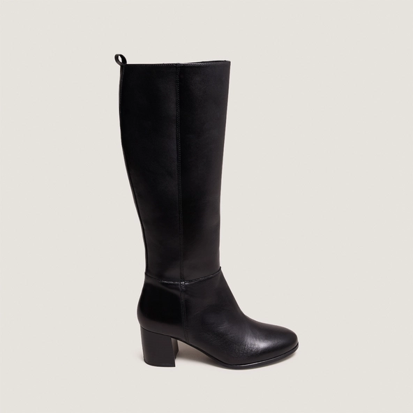 Bottes hautes &agrave; talons in black leather | ARMINA