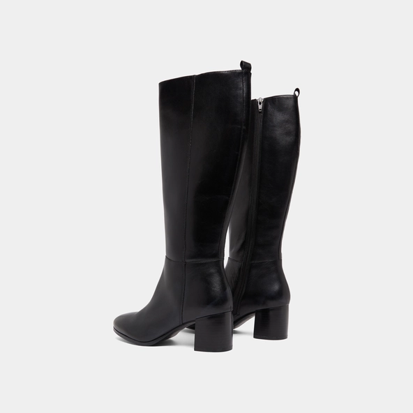 Bottes hautes &agrave; talons in black leather | ARMINA