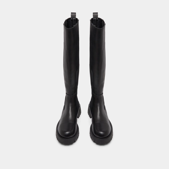 Bottes à plateformes in black leather | REBEL