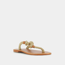 Sandales fa&ccedil;on tongs et anneaux beige