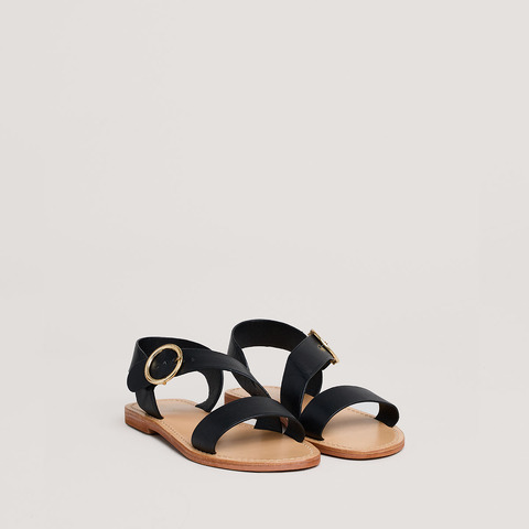 Sandales asym&eacute;triques black