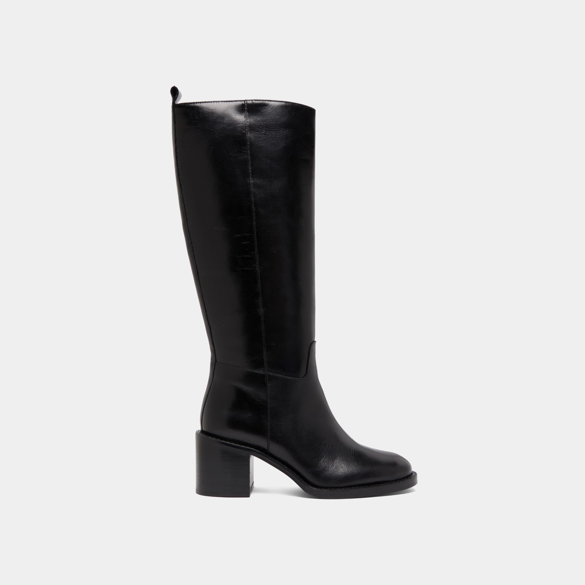 High heeled boots in black leather calf size S | BONNIE