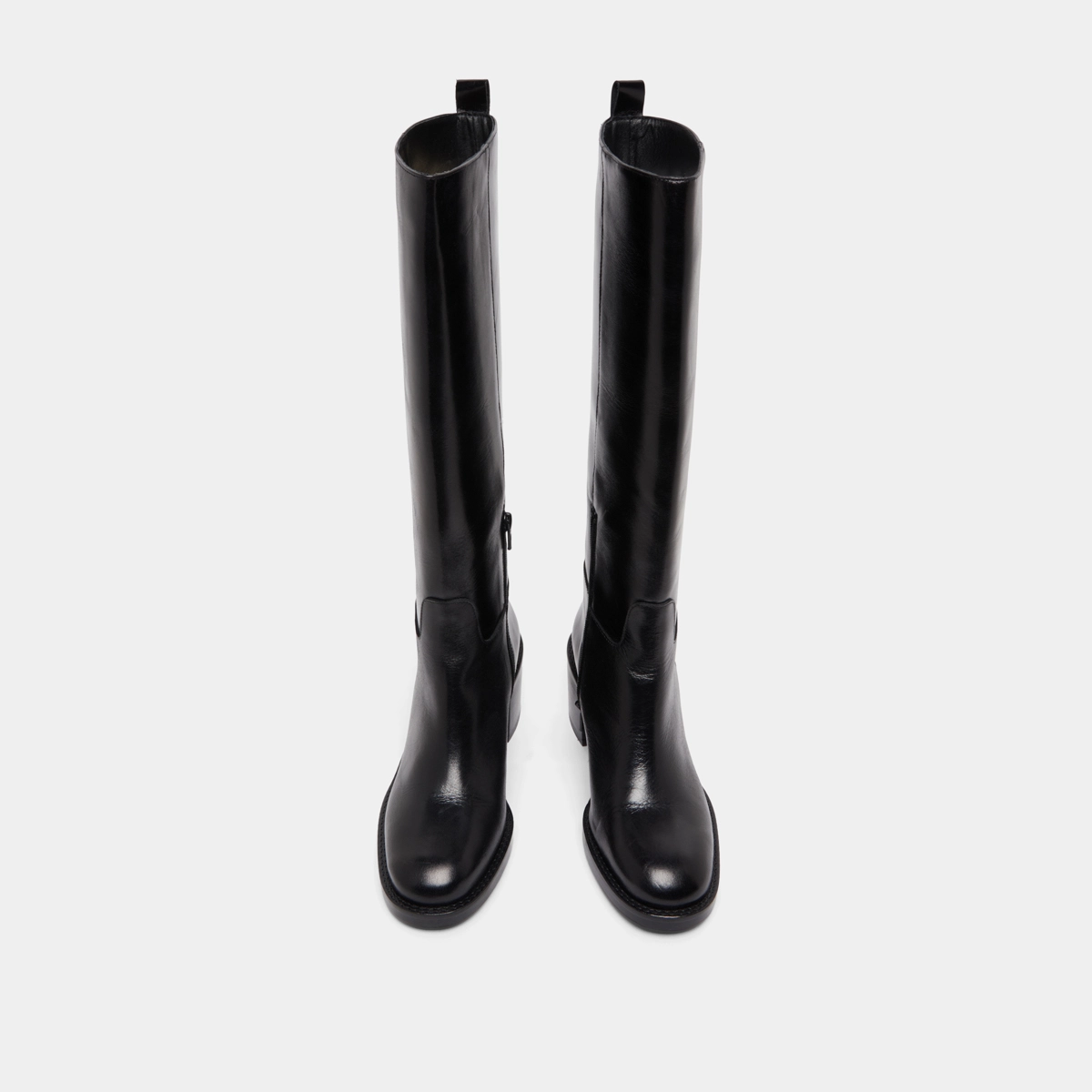 High heeled boots in black leather calf size S | BONNIE