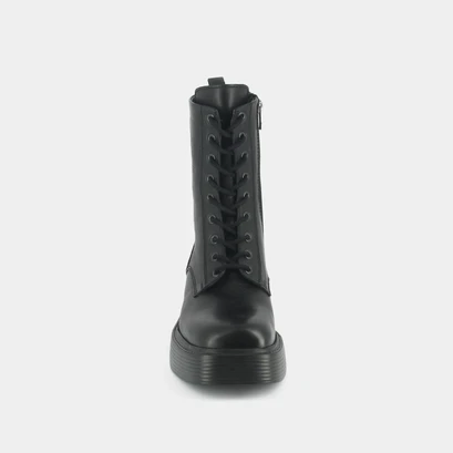 Boots &agrave; lacets, plateformes et bouts carr&eacute;s in black leather | ibras