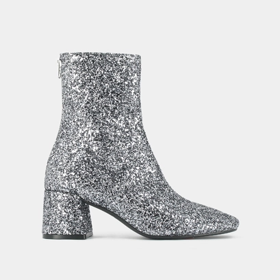Bottines &agrave; talons in anthracite glitter | benonie