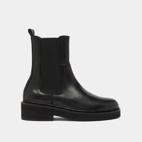 Boots &agrave; &eacute;lastiques in black leather | DADO