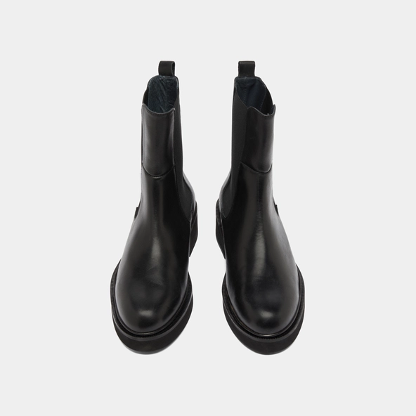 Boots &agrave; &eacute;lastiques in black leather | DADO