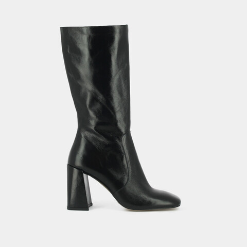 Bottes &agrave; talons et bouts carr&eacute;s black
