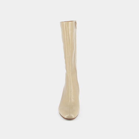 Bottines &agrave; talons et bouts pointus beige