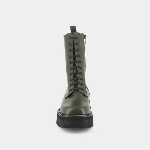 Boots &agrave; lacets et semelles &eacute;paisses khaki