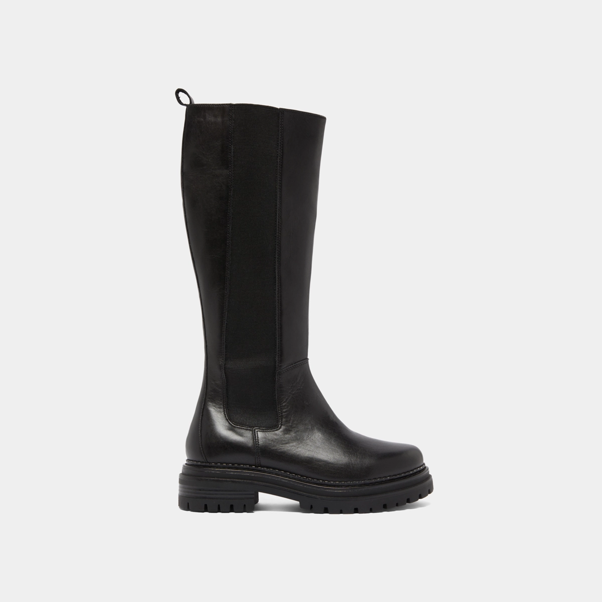 Bottes à bouts ronds et semelles crantée... in black leather | ADAL