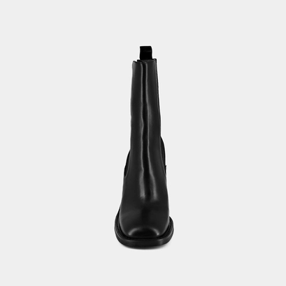 Bottines &agrave; talons et bouts carr&eacute;s in black leather | dallant