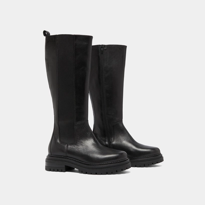 Bottes &agrave; bouts ronds et semelles crant&eacute;e... in black leather | adal