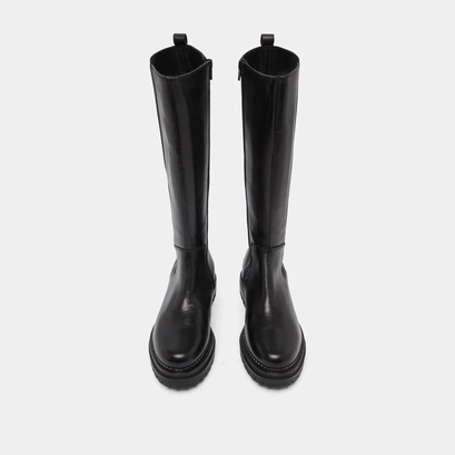 Bottes &agrave; bouts ronds et semelles crant&eacute;e... in black leather | adal