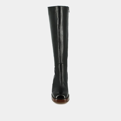 Bottes &agrave; plateformes in black distressed leather calf size m | betina