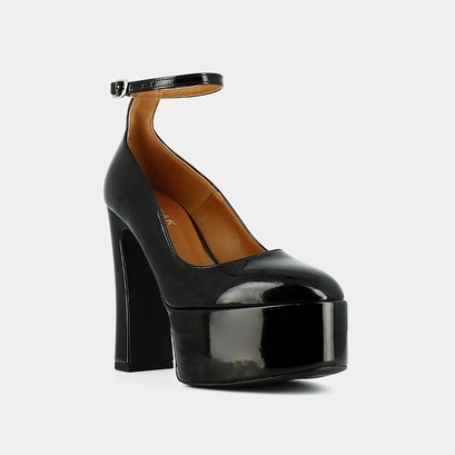 Babies &agrave; talons in black vegan material | jeanne