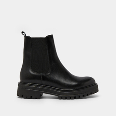 Boots &agrave; semelles crant&eacute;es et &eacute;lastiques black