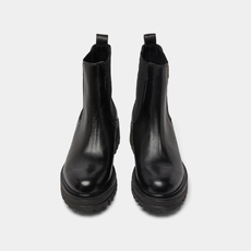 Boots &agrave; semelles crant&eacute;es et &eacute;lastiques black