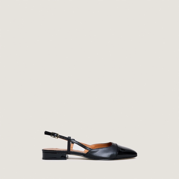 Slingbacks ballet flats in black patent and leather | DHAPOU