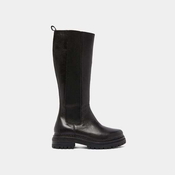 Bottes à bouts ronds et semelles crantée... in black leather | ADAL