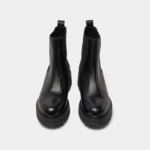 Boots &agrave; semelles crant&eacute;es et &eacute;lastiques black