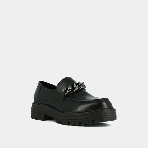 Mocassins &agrave; chaines et semelles crant&eacute;es... black