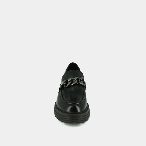 Mocassins &agrave; chaines et semelles crant&eacute;es... black